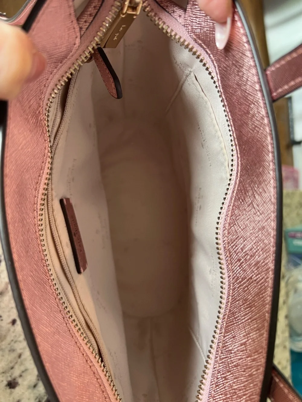 kate spade glitter rose-pink satchel
